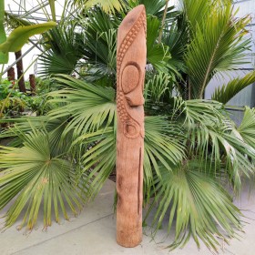 Grand totem de jardin Tête de tiki en pierre Ornement de statue de Tiki  Sculpture de tête de Moai Décoration de ciment riki Figure de jardin moai  Totem religieux -  Canada